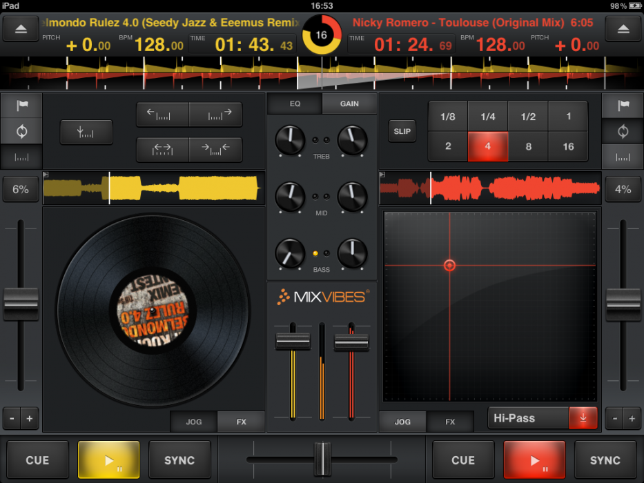 CrossDJ iPad, CrossDJ, CrossDJ для iPad, CrossDJ обзор, CrossDJ фото, приложение CrossDJ, CrossDJ скачать, CrossDJ цена